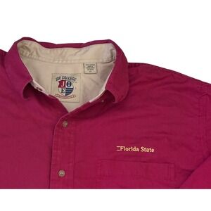 Joe College Authentic NCAA Florida‎ State Button Down Dress Shirt XL EUC